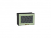 Шкаф верхний горизонтальный остекленный Ницца 358*500*318 Дуб оливковый / Graphite