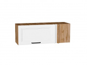 Шкаф верхний прямой угловой горизонтальный Нео 358*1000*350 White Silk / Дуб Вотан