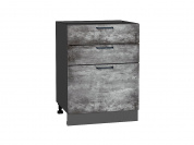 Шкаф нижний с 3-мя ящиками Флэт 816*600*478 Temple Stone 2S / Graphite