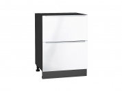 Шкаф нижний с 2-мя ящиками Фьюжн 816*600*480 Angel / Graphite