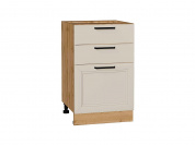 Шкаф нижний с 3-мя ящиками Нео 816*500*480 Cream Silk / Дуб Вотан