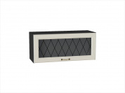 Шкаф верхний горизонтальный остекленный Ницца 358*800*318 Агат / Graphite