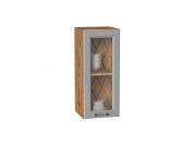 Шкаф верхний с 1-ой остекленной дверцей Ницца 716*300*318 Графит / Дуб Вотан