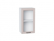 Шкаф верхний с 1-ой остекленной дверцей Барселона 716*400*324 Кашемир / Белый
