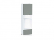 Шкаф пенал с 1-ой дверцей и ящиком под технику Квадро 2132*600*577 Аквамарин / Белый