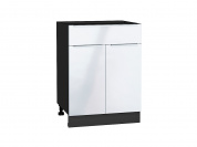 Шкаф нижний с 2-мя дверцами и ящиком Фьюжн 816*600*480 Angel / Graphite