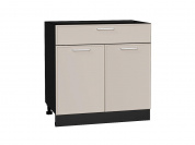 Шкаф нижний с 2-мя дверцами и ящиком Квадро 816*800*481 Кашемир / Graphite