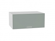 Шкаф верхний горизонтальный глубокий Квадро 358*800*577 Аквамарин / Белый