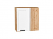 Шкаф верхний прямой угловой Нео 716*700*345 White Silk / Дуб Вотан