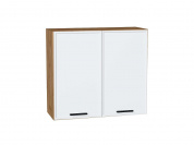 Шкаф верхний с 2-мя дверцами Фрейм 716*800*324 White Silk / Дуб Вотан