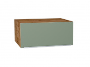 Шкаф верхний горизонтальный глубокий Фьюжн 358*800*576 Silky Mint / Дуб Вотан