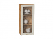 Шкаф верхний с 1-ой остекленной дверцей Ницца 920*400*318 Агат / Дуб Вотан