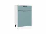 Шкаф нижний с 1-ой дверцей и ящиком Флэт 816*500*478 Grey-green In 2S / Белый