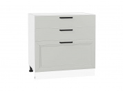 Шкаф нижний с 3-мя ящиками Нео 816*800*480 Grey Silk / Белый