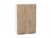Шкаф верхний с 2-мя дверцами Флэт 920*600*318 Natural Casella Oak 2S / Белый