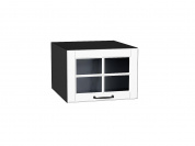 Шкаф верхний горизонтальный остекленный глубокий Дублин 358*500*574 Special White / Graphite