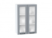 Шкаф верхний с 2-мя остекленными дверцами Ницца 920*600*318 Magnum / Белый