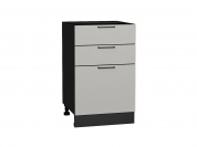 Шкаф нижний с 3-мя ящиками Флэт 816*500*478 Light Grey In 2S / Graphite