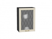 Шкаф верхний с 1-ой остекленной дверцей Ницца 716*500*318 Дуб крем / Graphite