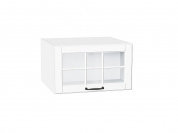 Шкаф верхний горизонтальный остекленный глубокий Дублин 358*600*574 Special White / Белый