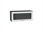 Шкаф верхний горизонтальный остекленный Ницца 358*800*318 Белый / Graphite