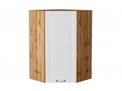 Шкаф верхний угловой Ницца 920*600*600 Белый / Дуб Вотан