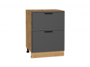 Шкаф нижний с 2-мя ящиками Фрейм 816*600*484 Stormy Silk / Дуб Вотан