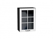Шкаф верхний с 1-ой остекленной дверцей Дублин 716*500*318 Special White / Graphite