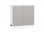 Шкаф нижний с 2-мя дверцами Фьюжн 816*800*480 Silky Light Grey / Белый