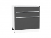 Шкаф нижний с 3-мя ящиками Фьюжн 816*800*480 Stormy Silk / Белый