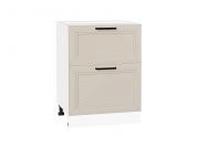 Шкаф нижний с 2-мя ящиками Нео 816*600*480 Cream Silk / Белый