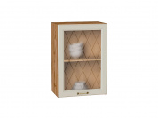 Шкаф верхний с 1-ой остекленной дверцей Ницца 716*500*318 Агат / Дуб Вотан