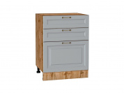 Шкаф нижний с 3-мя ящиками Ницца 816*600*480 Графит / Дуб Вотан