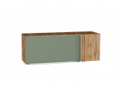 Шкаф верхний прямой угловой горизонтальный Фьюжн 358*1000*350 Silky Mint / Дуб Вотан