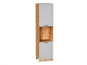 Шкаф пенал с 2-мя дверцами под технику Глетчер 2336*600*574 Гейнсборо Силк / Дуб Вотан