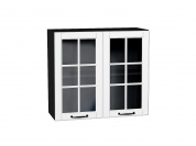Шкаф верхний с 2-мя остекленными дверцами Дублин 716*800*318 Special White / Graphite