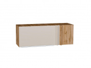 Шкаф верхний прямой угловой горизонтальный Фьюжн 358*1000*350 Cream Silk / Дуб Вотан