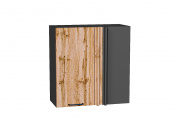 Шкаф верхний прямой угловой Флэт 716*690*345 Wotan Oak 2S / Graphite