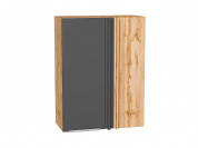 Шкаф верхний прямой угловой Фьюжн 920*700*345 Stormy Silk / Дуб Вотан