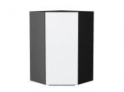 Шкаф верхний угловой Фьюжн 920*600*600 Silky White / Graphite