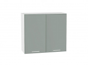 Шкаф верхний с 2-мя дверцами Квадро 716*800*321 Аквамарин / Белый