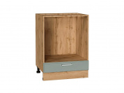 Шкаф нижний под духовку Квадро 816*600*477 Аквамарин / Дуб Вотан