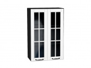 Шкаф верхний с 2-мя остекленными дверцами Дублин 920*600*318 Special White / Graphite