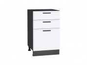 Шкаф нижний с 3-мя ящиками Фрейм 816*500*484 White Silk / Graphite