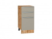 Шкаф нижний с 3-мя ящиками Фьюжн 816*400*480 Silky Grey / Дуб Вотан