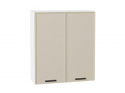 Шкаф верхний с 2-мя дверцами Фрейм 920*800*324 Cream Silk / Белый
