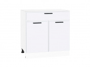 Шкаф нижний с 2-мя дверцами и ящиком Фрейм 816*800*484 White Silk / Белый
