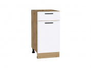 Шкаф нижний с 1-ой дверцей и ящиком Фрейм 816*400*484 White Silk / Дуб Вотан