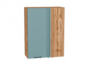 Шкаф верхний прямой угловой Флэт 920*700*345 Grey-green In 2S / Дуб Вотан