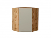 Шкаф верхний угловой Фьюжн 716*600*600 Silky Grey / Дуб Вотан